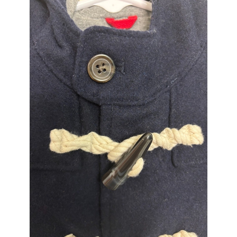 Baby Gap Girl Boy  Navy Peacoat Hood Toggle Snap  Wool Blend  12-18 mo Preppy - Picture 6 of 12
